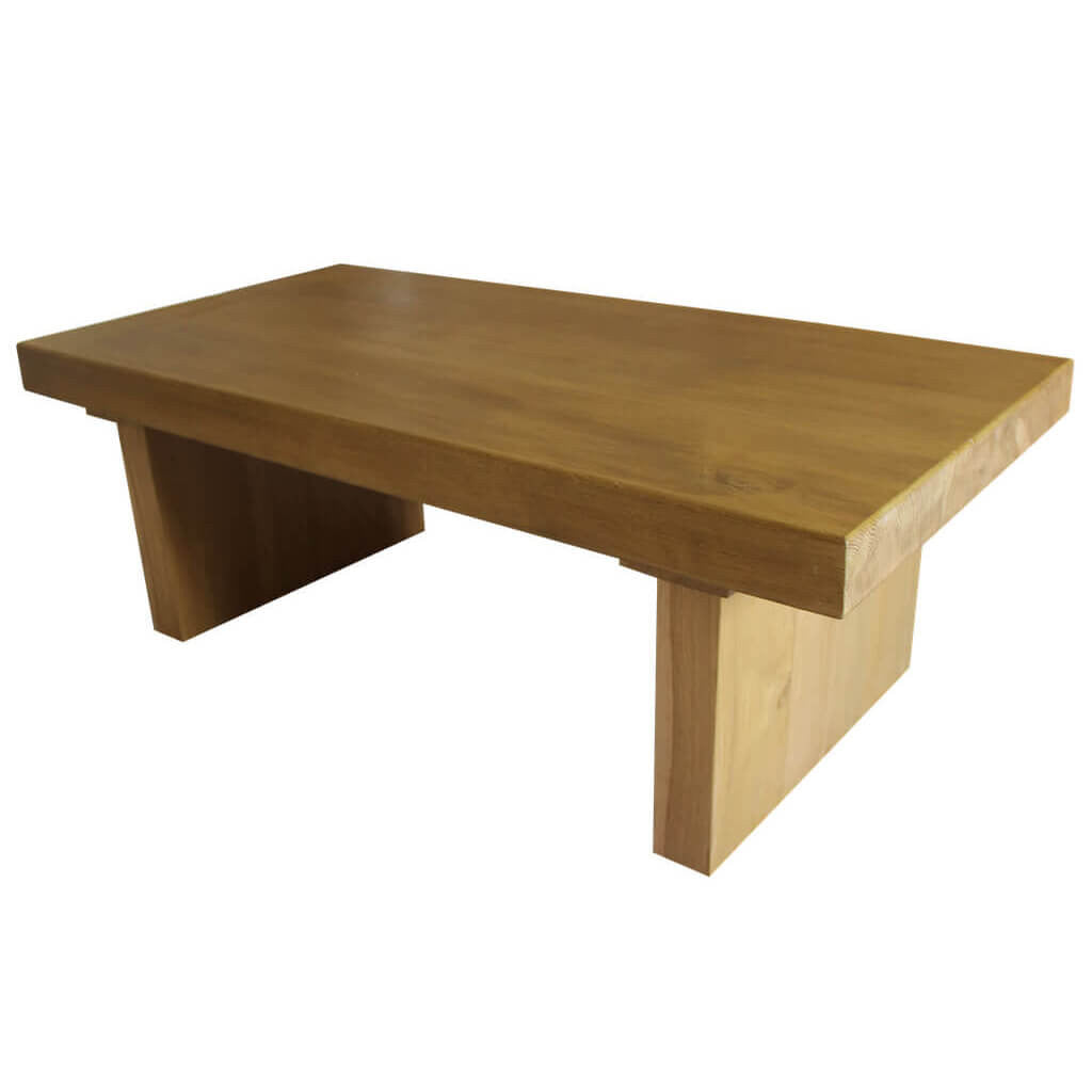 100mm thick solid oak beam table side